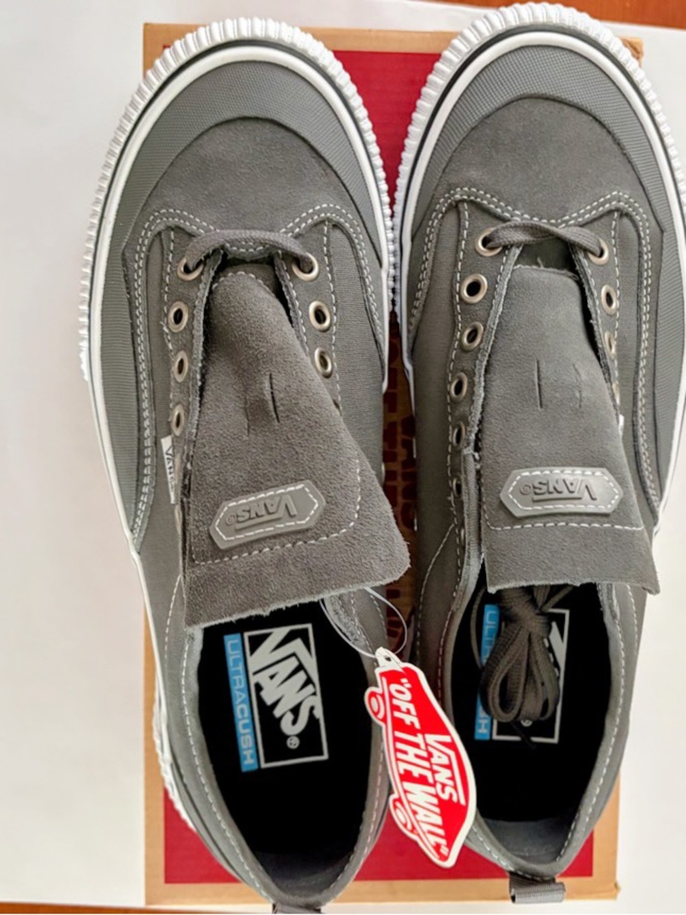 Vans Gray Suede Canvas Sneakers